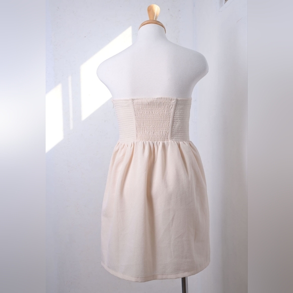 Staring at stars | pastel cute cream strapless womens dress barbiecore - Picture 2 of 14
